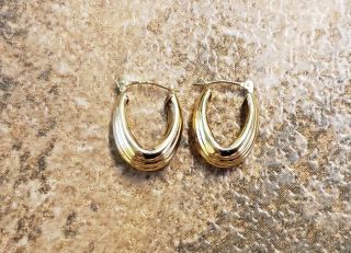 Jacmel 14k Solid Yellow Gold Huggie Hoop Earrings 1.  2 Grams Cs3034