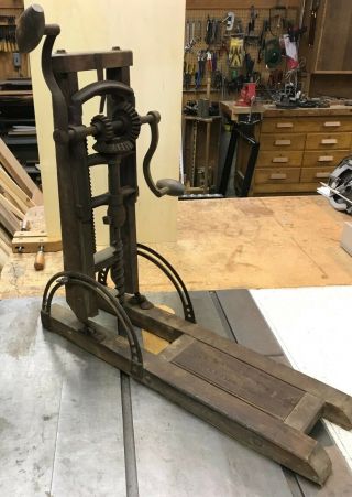 Antique Barn Beam Boring Drill Vintage Timber Framing Tool Drill Auger Press