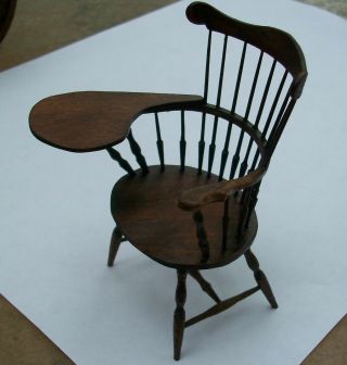 Dollhouse Miniature Artist William Bill Walnut Windsor Writing Chair 22