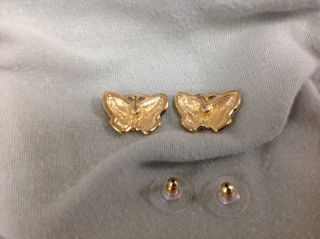 Vintage SWAROVSKI Swan signed Crystal Butterfly Earrings 3