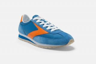 Brooks Vanguard Mens Vintage Retro Running Shoes Blue Orange Sz 12 1101661 D488