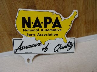 Napa Auto Parts Association Vintage Advertising License Plate Topper Map Shape