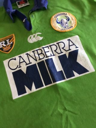 Vintage Canberra Raiders ARL Australian Rugby League Jersey Size L Canberra Milk 5