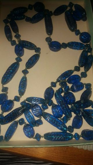 ART DECO FLAPPER CZECH GLASS BEADED NECKLACE approx 60 