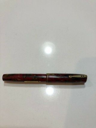 Vintage Waterman Ideal 92v Fountain Pen - Red Marbled