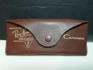 Vintage Ray Ban Caravan Leather Sunglass Case Bausch And Lomb