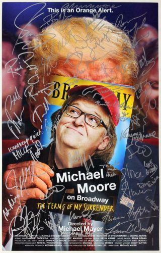 Terms Of My Surrender Michael Moore,  Roger Waters,  Jim Carrey Signed Poster Rare