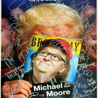 TERMS OF MY SURRENDER Michael Moore,  Roger Waters,  Jim Carrey Signed Poster RARE 3