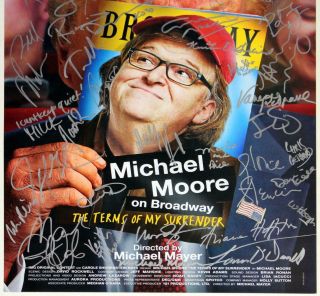 TERMS OF MY SURRENDER Michael Moore,  Roger Waters,  Jim Carrey Signed Poster RARE 4