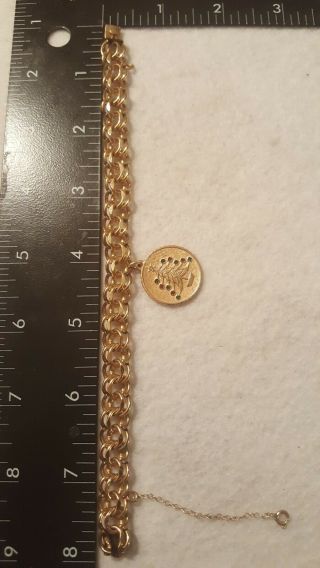 Vintage Forstner 12kt Gold Filled Starter Charm Bracelet w/ Christmas Tree Charm 3