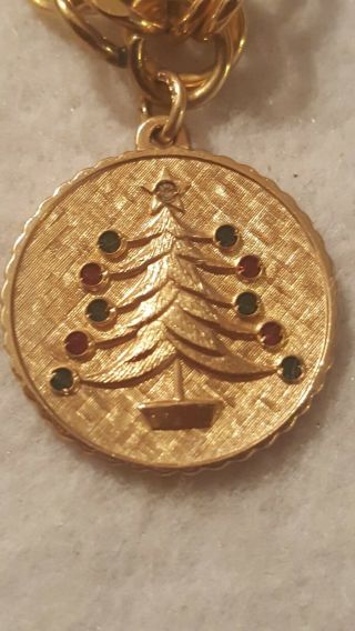 Vintage Forstner 12kt Gold Filled Starter Charm Bracelet w/ Christmas Tree Charm 4