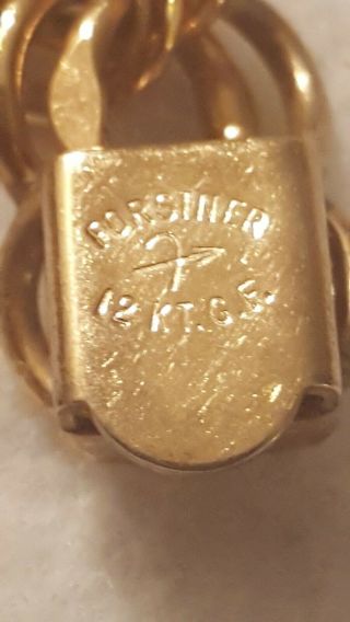 Vintage Forstner 12kt Gold Filled Starter Charm Bracelet w/ Christmas Tree Charm 7