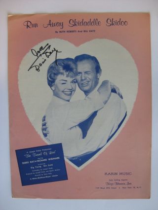 Doris Day - Rare Autographed Vintage 1958 Sheet Music - Hand Signed With " Love "
