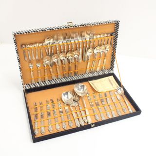 Vintage 54pc Boxed Silver Plated Italian Cutlery Set 606
