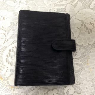 Vintage,  Louis Vuitton,  Black Leather,  Notebook - Organizer