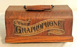 Antique Vintage The Graphaphone Columbia Phonograph Co Lid