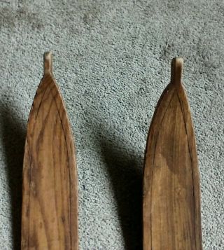 Antique Wooden Skis 75 inch Long (GREAT) 8