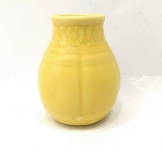 Vintage 1930s Small Rookwood Pottery Vase,  Floral Bright Sunshine Yellow 6094