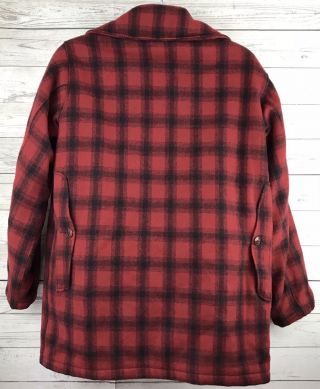 Vintage Woolrich Wool Red Black Plaid Hunting Jacket Coat Size 40 Long 1960’s 2
