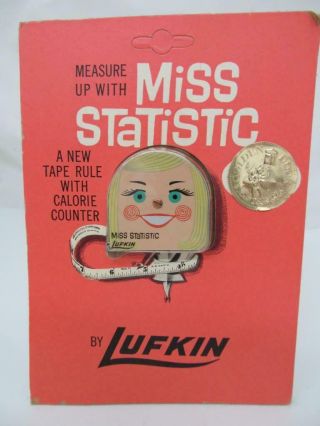 Vintage Lufkin Miss Statistic Tape Measure 6 