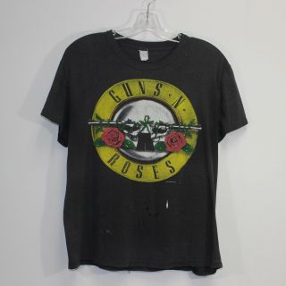 Vintage 1987 Guns N Roses Was Here T - Shirt Size Large Black Yellow Red