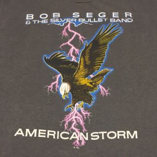 Vintage 1986 Bob Seger Silver Bullet Band Concert T - Shirt 2 - Sided American Tour