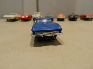 Vintage RARE AURORA 1356 Blue 63 Corvette Sting Ray T - Jet HO Slot Car 2