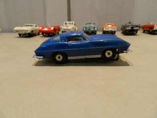 Vintage RARE AURORA 1356 Blue 63 Corvette Sting Ray T - Jet HO Slot Car 3