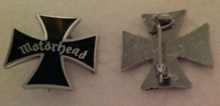 Motorhead Iron Cross Logo Cutout Vintage 1980s Enamel Badge