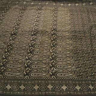Sanskriti Vintage Grey Heavy Saree Art Silk Woven Craft 5 Yd Fabric Ethnic Sari
