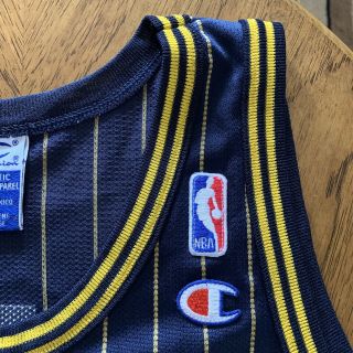 RARE Vtg NBA Champion Jersey Mark Jackson 13 Pinstripe Indiana Pacers 44 Large 3