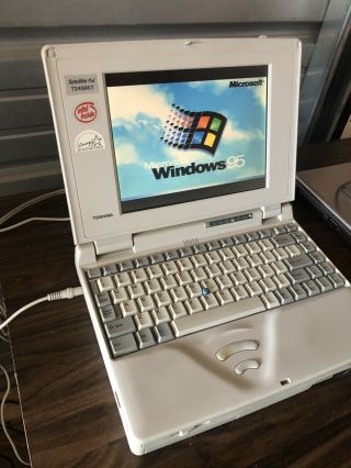 Rare Vintage Retro Toshiba T2450CT Laptop And Power Cable FAST 2