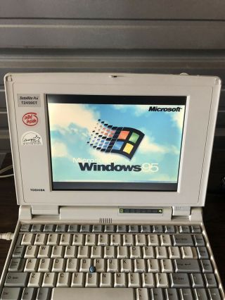 Rare Vintage Retro Toshiba T2450CT Laptop And Power Cable FAST 4