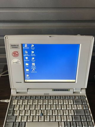 Rare Vintage Retro Toshiba T2450CT Laptop And Power Cable FAST 8