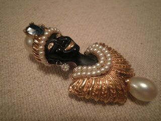 Whimsical Pendant/brooch Featuring African Royalty Female Bust