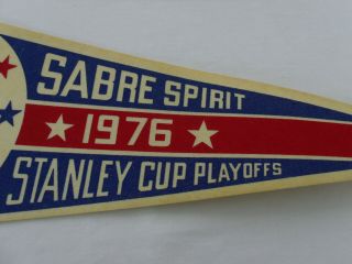 Vintage pennant Buffalo Sabres 1976 Stanley Cup Playoffs Sabre Spirit 30 x 12 6