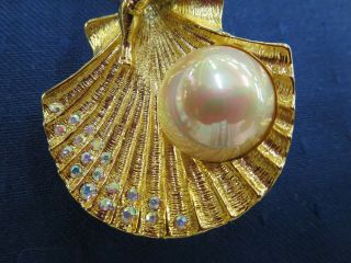 Kirk ' s Folly Rhinestone Earrings Necklace/Brooch/Pin Seashells Fairy/Angel w/Box 5