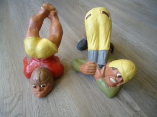 Vintage 1941 L.  L.  Rittgers Sport Chalkware Football Funny Figures