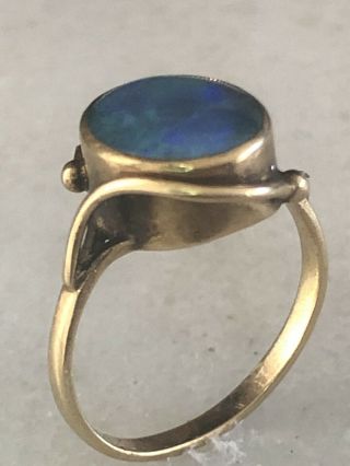 Solid 9ct 375 Gold Vintage Opal Ring 4
