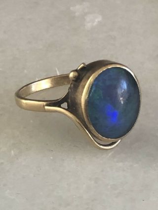 Solid 9ct 375 Gold Vintage Opal Ring 5