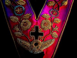 Masonic Vintage English Made Rose Croix Collar Carefully Stored Astonishing