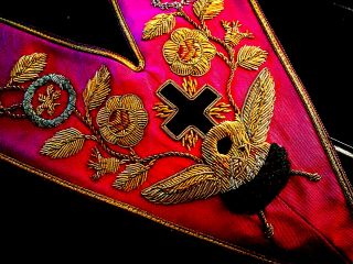 Masonic Vintage English made Rose Croix Collar Carefully Stored Astonishing 6