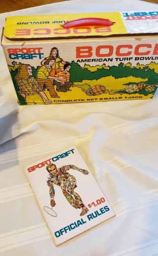 Vintage Bocce Ball set lawn bowling game Made in Italy Sport Craft collectible 2