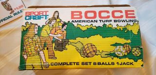 Vintage Bocce Ball set lawn bowling game Made in Italy Sport Craft collectible 4