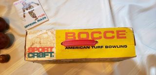Vintage Bocce Ball set lawn bowling game Made in Italy Sport Craft collectible 5