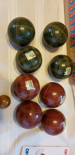 Vintage Bocce Ball set lawn bowling game Made in Italy Sport Craft collectible 8