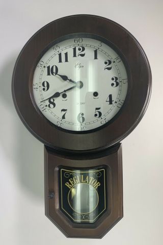 Vintage Elgin Regulator 31 Day Wall Clock “parts As Is”