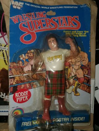 Wwe Wwf Ljn Wrestling Superstars Rowdy Roddy Piper Figure Moc Dmgpkg Vintage