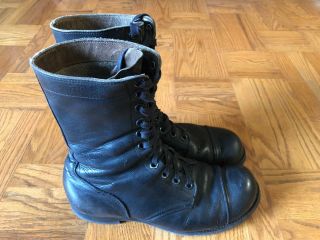 Vintage 1956 Black International Shoe Co.  50s Cold War Paratrooper Boots Size 11 2
