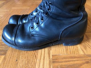 Vintage 1956 Black International Shoe Co.  50s Cold War Paratrooper Boots Size 11 3